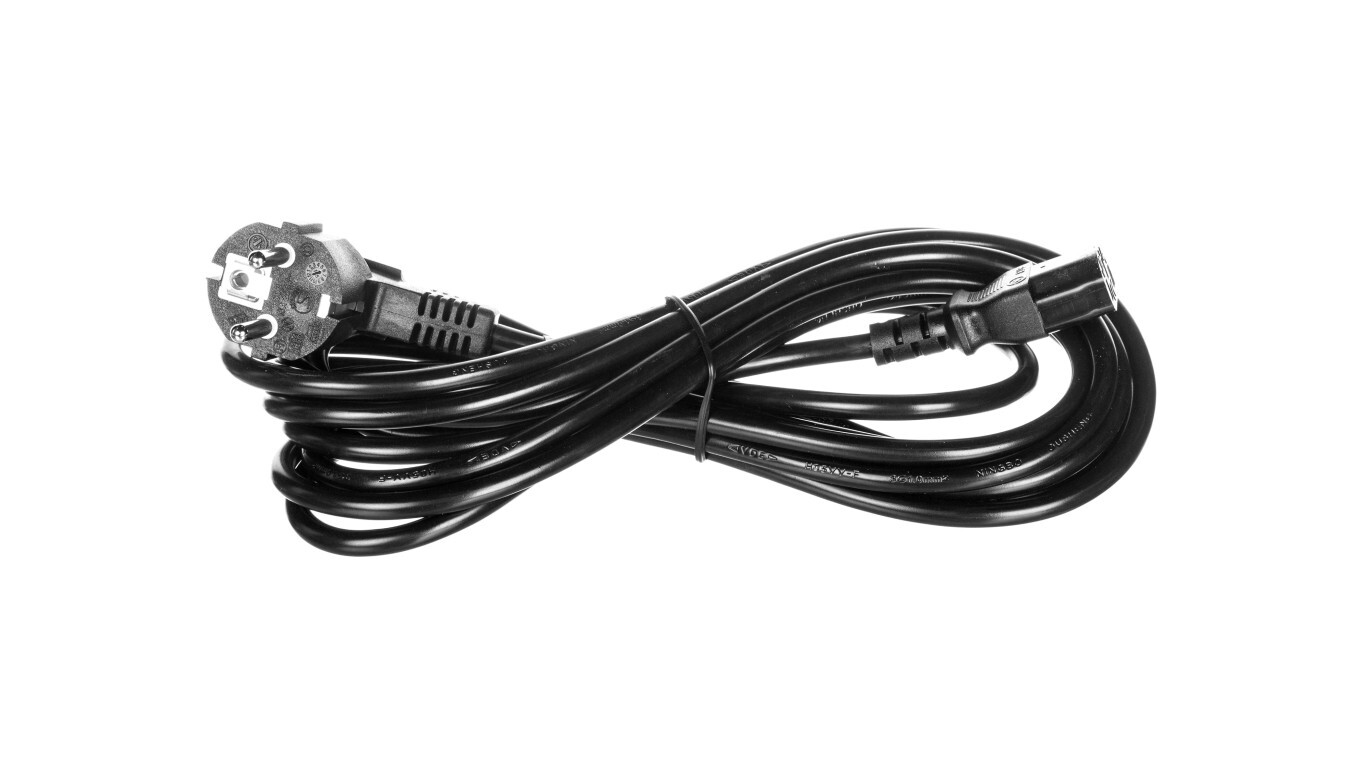 Schuko power cord (type F, CEE 7/7) - IEC C13 5m black 51320 /T2UK