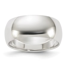 Sterling Silver 8mm Half-Round Band Ring