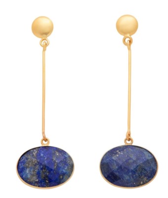 Brandneu 18K vergoldet Top mit facettierten Lapislazuli Ohrhänger 