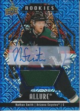 2022-23 Upper Deck Allure Rookies Nathan Smith #128 Blue Line Auto Jersey 14/75