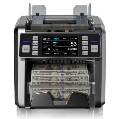 Aneken Mixed Denomination Money Counter with Counterfeit Detection, Touch Screen