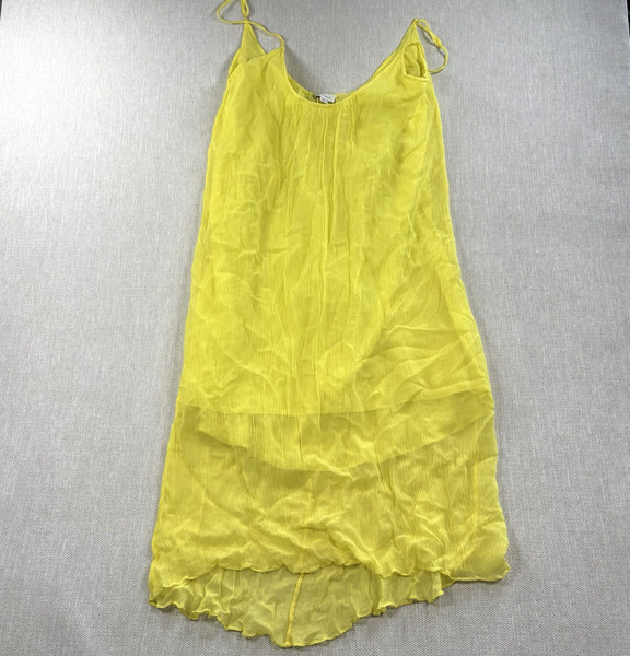 Witchery Womens Large Yellow Midi Dress Viscose Spaghetti Strap Lined Sundress