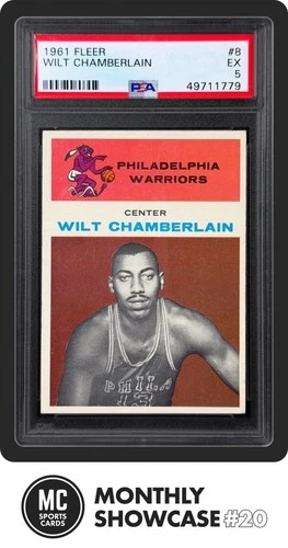 WILT CHAMBERLAIN PSA 5 1961 FLEER #8 ROOKIE CARD RC A TOP 30% EYE APPEAL
