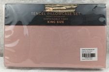 OLIVE CRATE TENCEL PILLOWCASE SET ROSE BLUSH KING SIZE SET OF TWO 