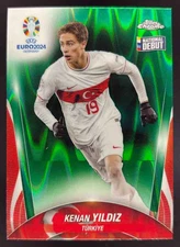 2023-24 Topps Chrome UEFA Euro Green Ray Wave Refractor #109 Kenan Yildiz