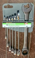 Pittsburgh 7pc ☆SAE☆ Ratcheting Combo Wrench Set -Triple Chrome Plated- #96654