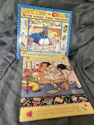 Lot Of 2 Mary Engelbreit Coloring / Activity Books 1995 1999 Something To Color
