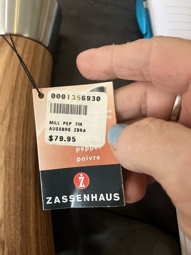 Zassenhaus Augsburg Olive Wood Pepper Mill 7” New - Picture 3 of 5