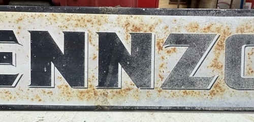 INSEGNA RACK PENNZOIL originale d'epoca stazione di servizio gasolio vecchia PATINA - Foto 4 di 12