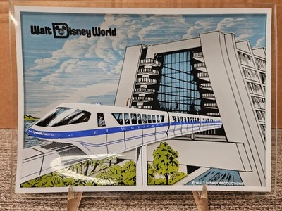 Vintage Walt Disney World Theme Park Blue Monorail 5 X 6.75  Glass Souvenir Tray