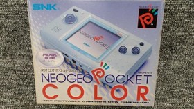 SNK NEOGEO Pocket Pearl Blue Portable Game Console Box Japan Import Work Tested