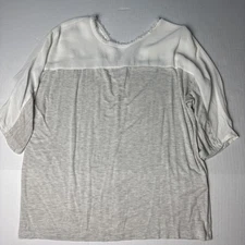 Dolan Anthropology Women’s Large Shirt Beige White Dolman Sleeve Natural Minimal