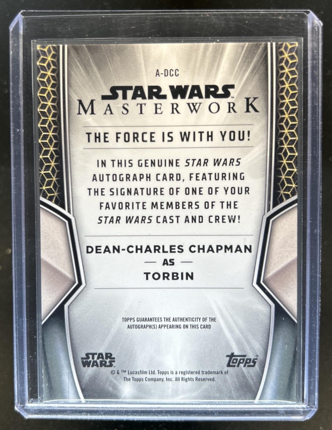 2025 Star Wars Masterwork Dean-Charles Chapman as Torbin On Card Auto #A-DCC view 2