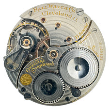 Antique 16s 1907 Ball Waltham Railroad Pocket Watch Movement Official Standard