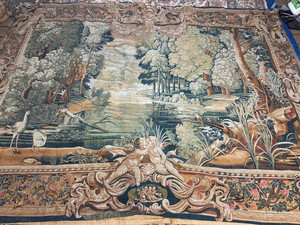 Vintage French Tapestry Stunning Pictorial Wall Decor Tapestry 6.6x9.2 ft. #2a