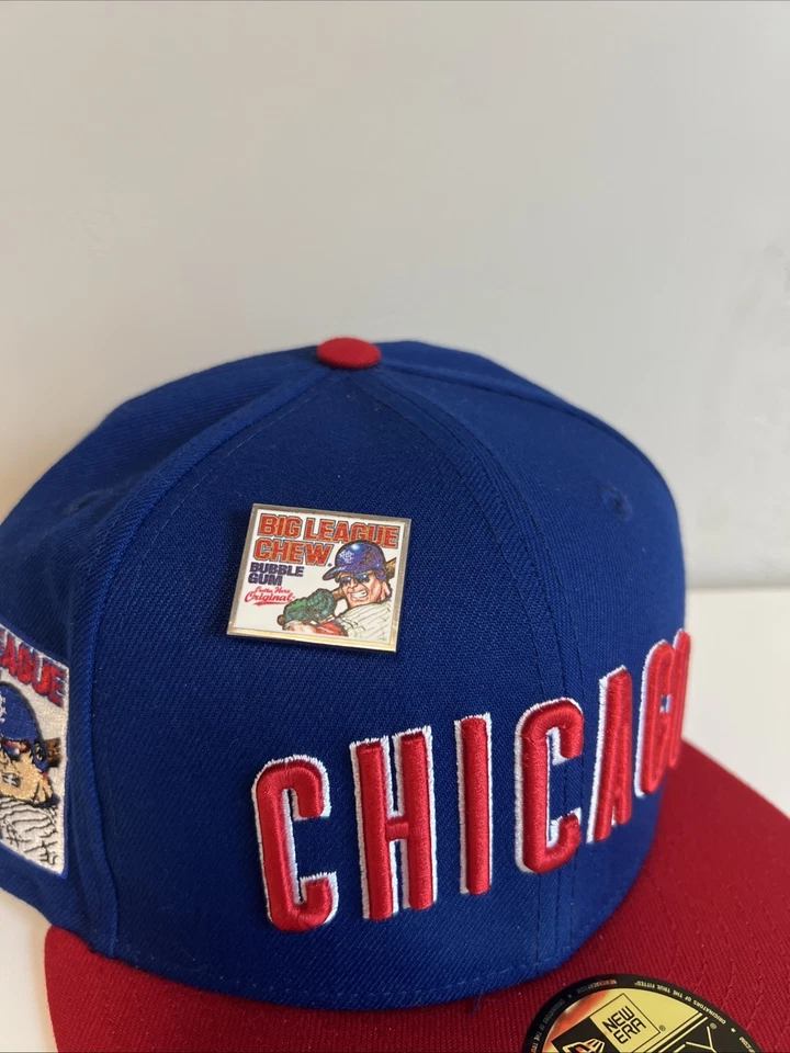 New Era 59FIFTY Chicago Cubs Big League Chew Gum Pin Fitted Hat Size 5/8 - Image 3 of 4