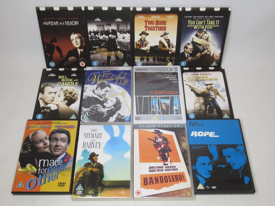 James Stewart DVD Collection Bundle X 12 Films Rope Bell Book and Candle Harvey - Image 2 of 4