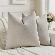 FUTEI Oatmeal Chenille Decorative Throw Pillow Covers 16x16 Inch Set Of 2