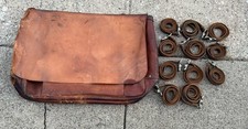 Vintage USPS 1962 U.S. Mail Postal Carrier Leather Messenger Bag  11 Straps