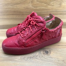 Guiseppe Zanotti Frankie Red Mens Sneakers 9 EU 42 Stud Zip Low Top Leather