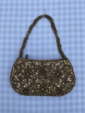 Vtg Art Deco Beaded Shoulder Bag Purse Floral Sequins Detailed
