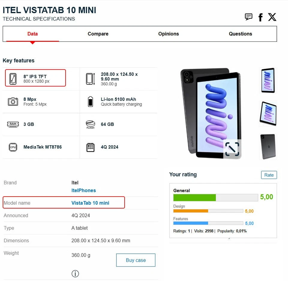 Kids Case For Vista Tab 10 mini 8.0 in Shockproof Hard Bumper Cover Stand Rugged - Image 3 of 4