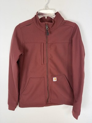 Carhartt Modern Fit Burgundy Full Zip Durable Water Repellent Scrub Jacket Sz S