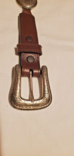 Vintage Nocona Western Leather Belt, with Silver Conchos with Turquoise. 36
