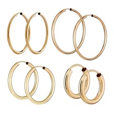 Paar 750 Gelb Gold Creolen 18 Karat Ohrringe St&auml;rke Ohrschmuck Rund 2,5mm St&auml;rke