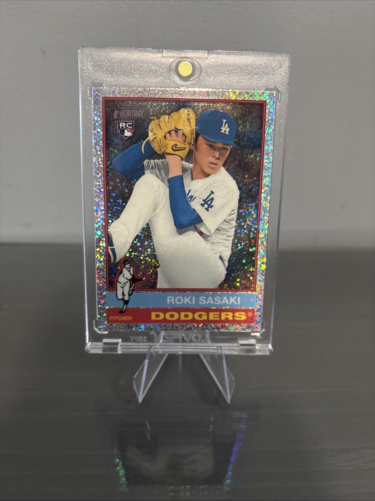 2025 Topps Heritage - Roki Sasaki #224 Chrome Silver Sparkle Refractor (RC)