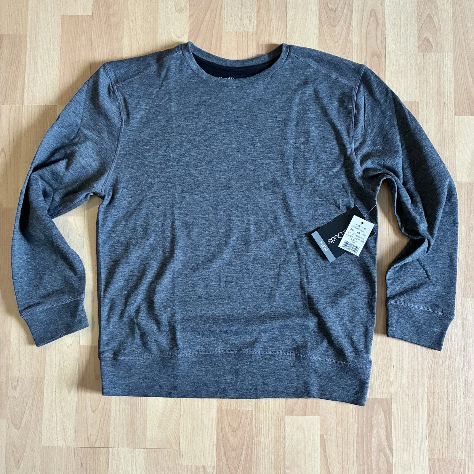 Cuddl Duds Men’s Cotton Blend Long Sleeve Gray Base Layer Stretchy Shirt Medium