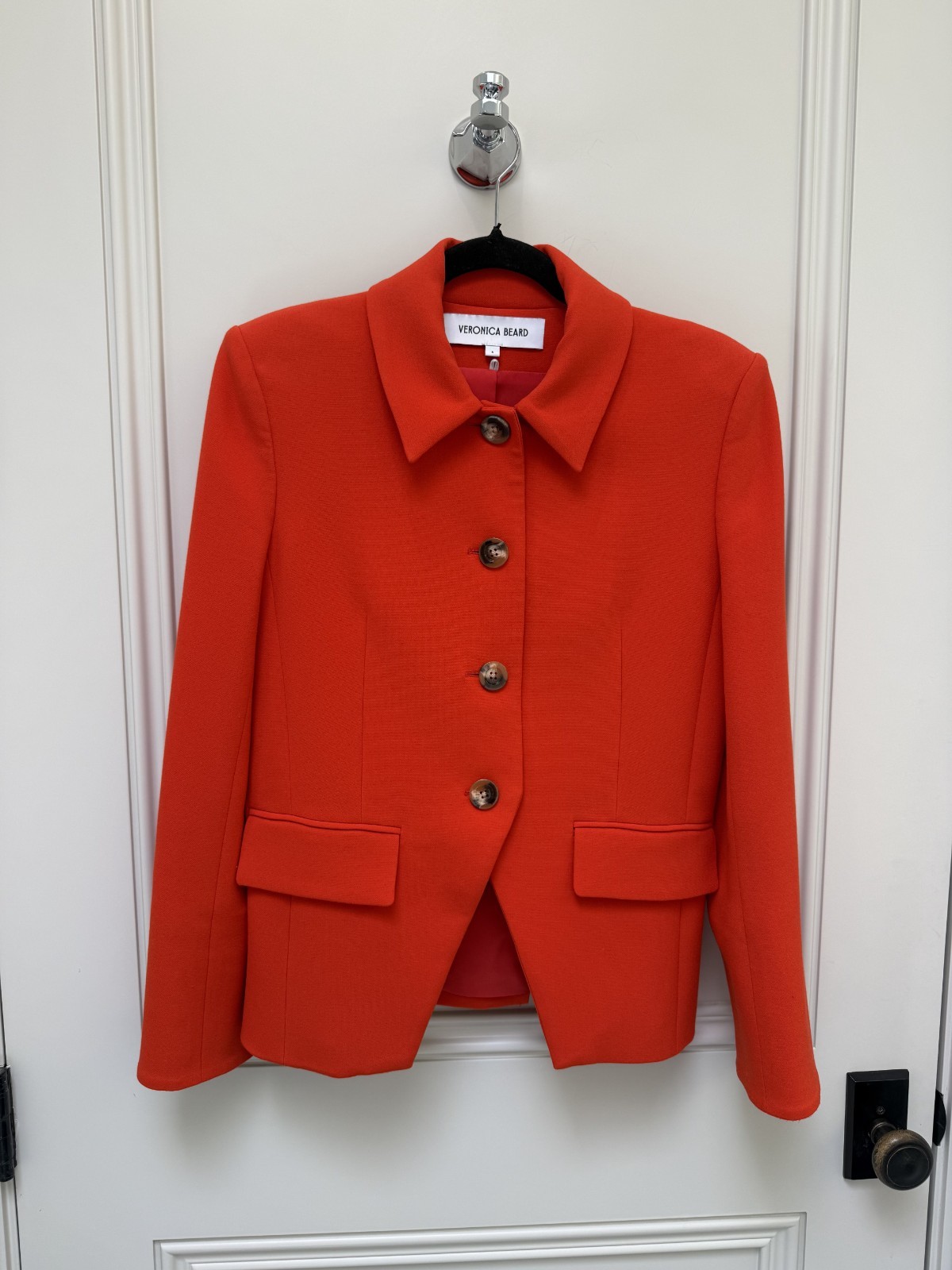 Veronica Beard Aire Dickey blazer jacket flame size 6 red orange