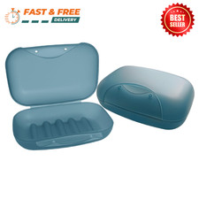 2 Pack Travel Soap Holder Bar Soap Dish Case Container Shower Gym Camping Box