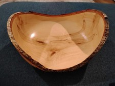Bowl Raw Edge Sugar Maple Hand Made And Signed