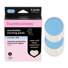 Bamboobies Overnight Nursing Pads, 4 Blue - Thicker,