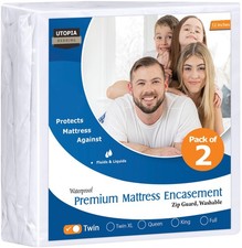Utopia Bedding Premium Zippered Mattress Encasement Fits 12 Inches Mattress, ...