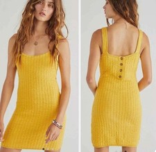 Free People Beach Gold Sleeveless Mini Dress NWT Size Large Super Soft!