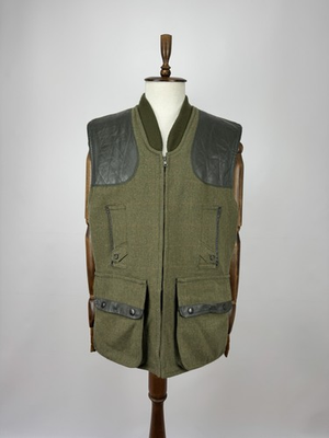 #ad Beaver of Bolton Tweed Shooting Vest Green Hunting Waistcoat Men’s size 48 $120.00