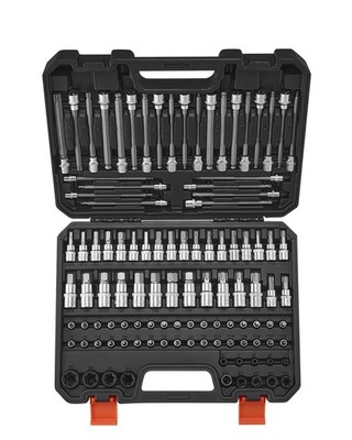 Bit Socket Set, 107-Piece SAE and Metric, Hex/Torx/External Torx/Tamper-Proof/Ex