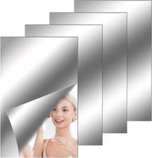 4 Pieces Mirror Tiles Self Adhesive Acrylic Mirror Sheet, Flexible Mirror Sheets