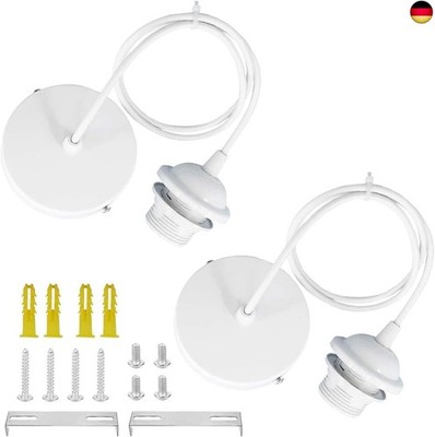 ZHIQIN 2 Stücke Metall Lampenaufhängung E27 Lampenfassen mit 100CM Kabel S