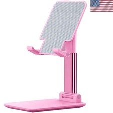 Phone Stand, Angle Height Adjustable Cell Phone Holder with Silicon Pad for D...