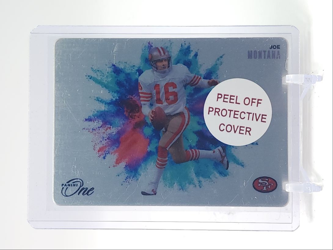 JOE MONTANA 2024 PANINI ONE COLOR BLAST METAL CASE HIT SSP 49ERS Q5997