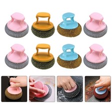  8 Pcs Outils De Nettoyage Boules Fil D'acier Brosse Lavage Métallique En