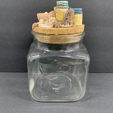 Clear glass Counter Canister storage jar Decorative Lid Baking Kitchen