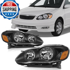 Scitoo Headlight Assembly Fit For Toyota Corolla 2003-2008 Pair Headlamps