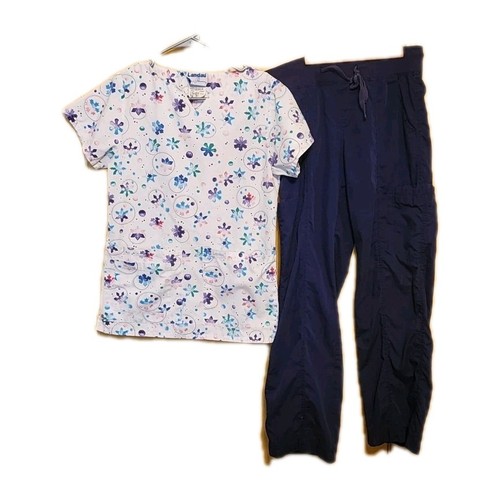Women's X-Small Scrub Sets Turquoise Grey's Anatomy & Purple Peaches & Landau - Picture 3 of 17