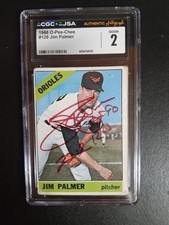 1966 O-PEE-CHEE #126 JIM PALMER RC 2 CGC JSA AUTO RARE SP