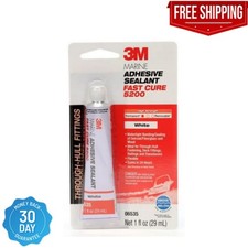 3M 5220 Marine Adhesive Sealant 5200 Fast Cure White, 3 oz Tube