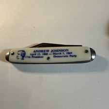VINTAGE NOVELTY KNIFE CO MADE IN USA 1976 JACK PRESIDENT ANDREW JOHNSON
